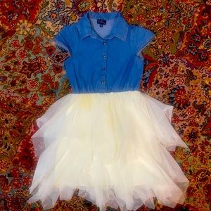 Denim and tulle dress